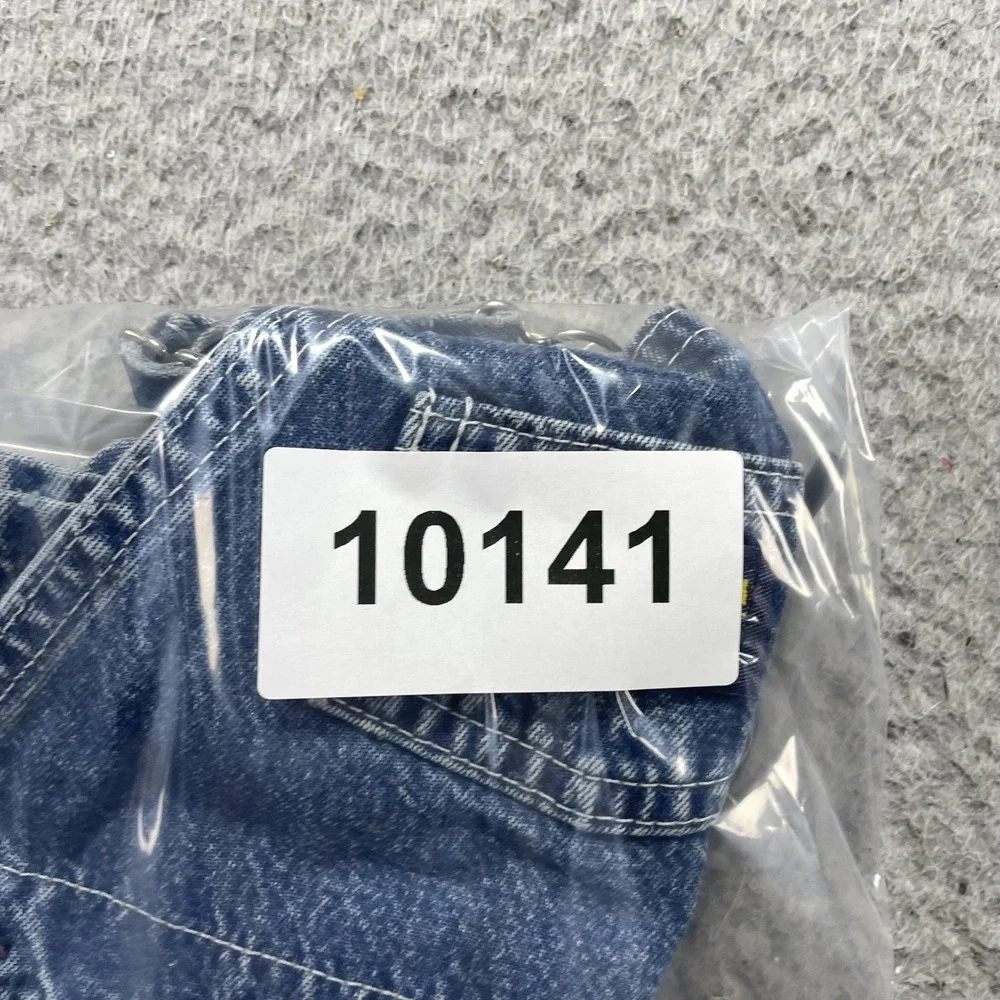Vintage OshKosh B'gosh Overalls Infant Girls 18M Blue Denim Llama Rainbow USA *